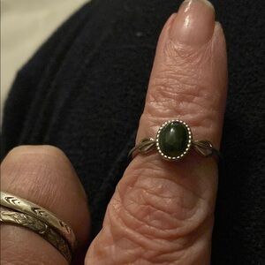 Silver and Black Stone Ring